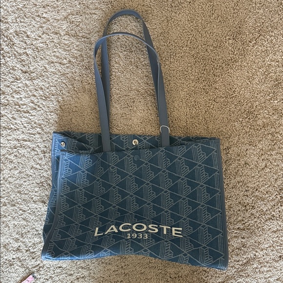 Lacoste mono jacquard denimTote Bag - Picture 1 of 4